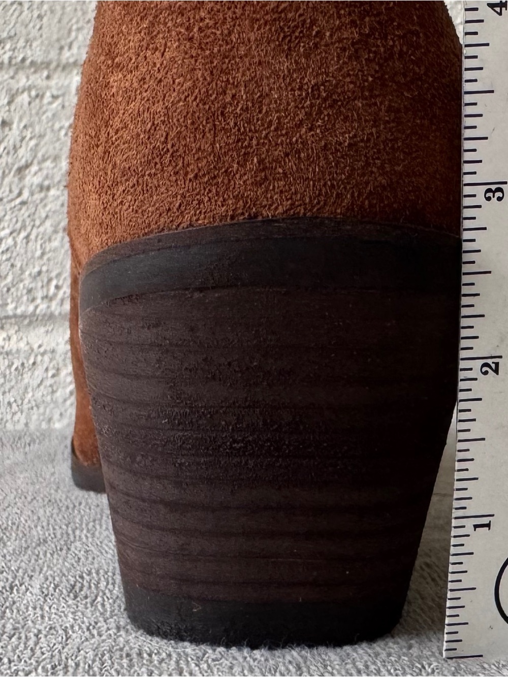 Dingo "Rodeo Queen Bootie Brown Suede & White Calf Hair Size 9.5 - Picture 10 of 11